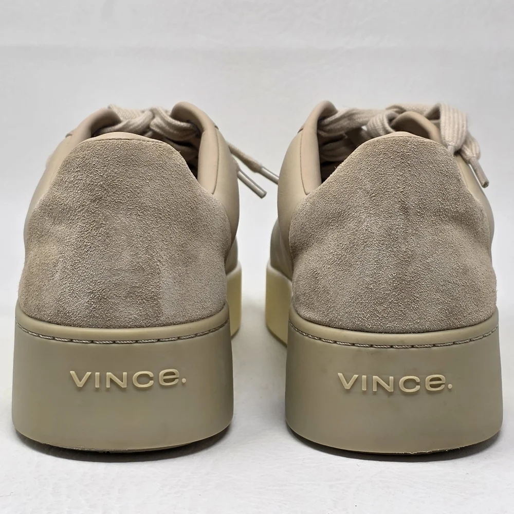 Vince Bensley Women's Platform Leather Lace-Up Sneaker Size 7.5 Pre-owned - Picture 5 of 11